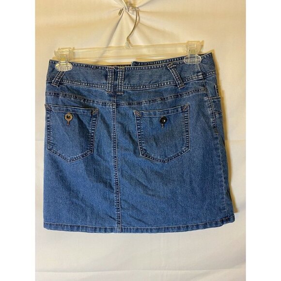 SONOMA WOMENS DENIM JEAN MINI SKIRT SHORT SIZE 8 STRETCH ALINE Medium - Picture 2 of 2
